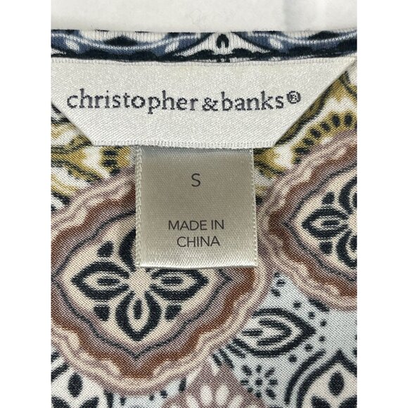 Christopher Banks Womens Short Sleeve Patterned Dress Size Small - Picture 4 of 6